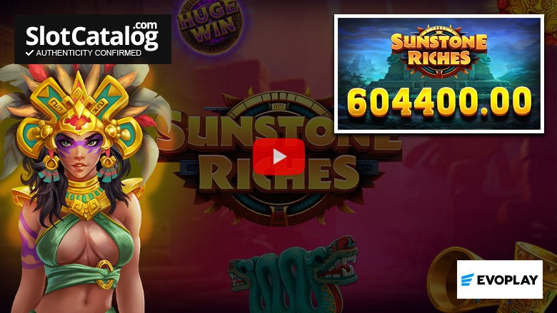 Игровой автомат Sunstone Riches "Крупный выигрыш", январь 2026 года.