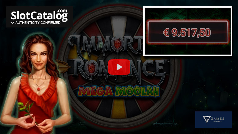 Большой выигрыш в слоте Immortal Romance Mega Moolah, апрель 2024 г.