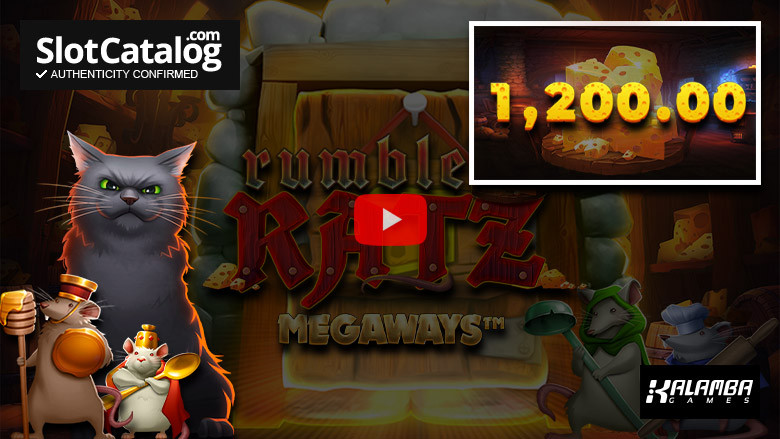 Слот Rumble Ratz Megaways Big Win, май 2024 г.