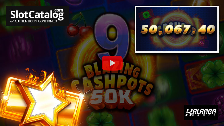 Большой выигрыш в слоте 9 Blazing Cashpots на 50 тысяч, май 2024 г.