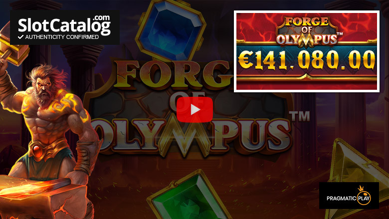 Большой выигрыш в слоте Forge of Olympus, август 2023 г.