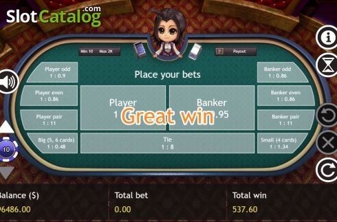 Скрин4. Super Baccarat слот