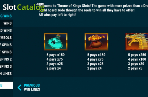 Скрин6. Throne of Kings слот