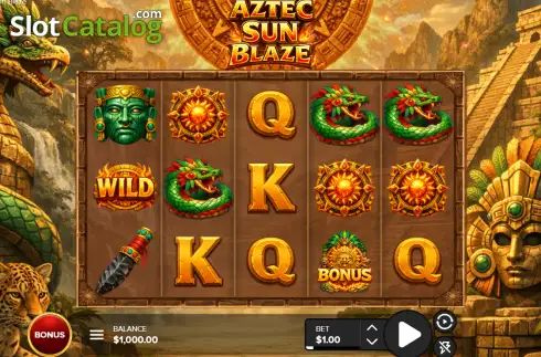 Скрин2. Aztec Sun Blaze слот