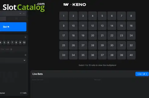 Скрин2. Keno (1Win Games) слот