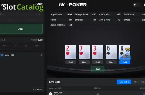Скрин2. Poker (1Win Games) слот