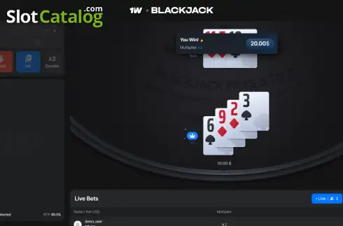 Скрин3. Blackjack (1Win Games) слот