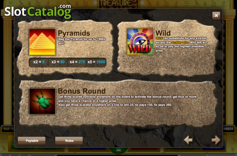 Скрин4. Treasure of the Pyramids слот