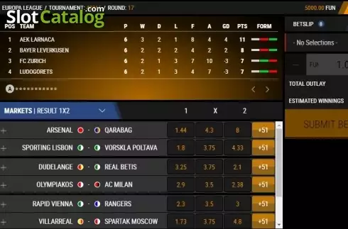 Скрин2. Virtual Europa League слот