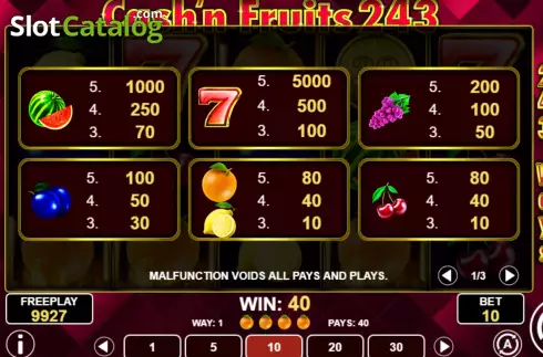 Скрин7. Cash & Fruits 243 слот