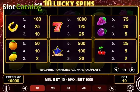 Скрин9. 10 Lucky Spins слот