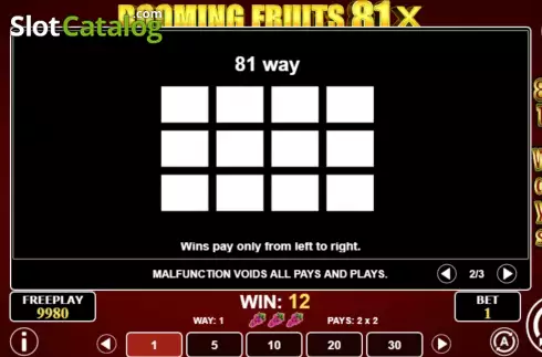 Скрин8. Booming Fruits 81x слот