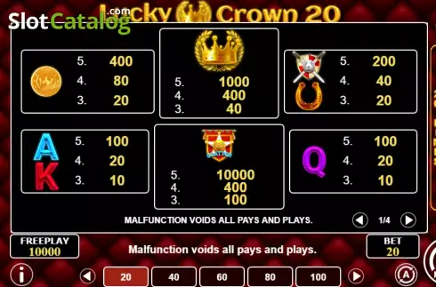 Скрин6. Lucky Crown 20 слот