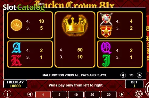 Скрин7. Lucky Crown 81x слот