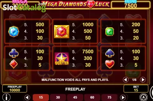 Скрин5. Mega Diamonds Luck слот