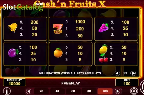 Скрин9. Cash'n Fruits X слот