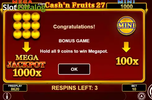 Скрин6. Cash'n Fruits 27 Hold And Win слот