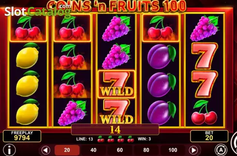 Скрин3. Coins'n Fruits 100 слот