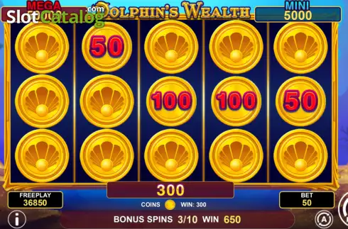 Скрин3. Dolphin's Wealth Win Spins слот