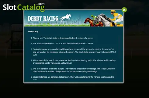 Скрин3. Derby Racing слот