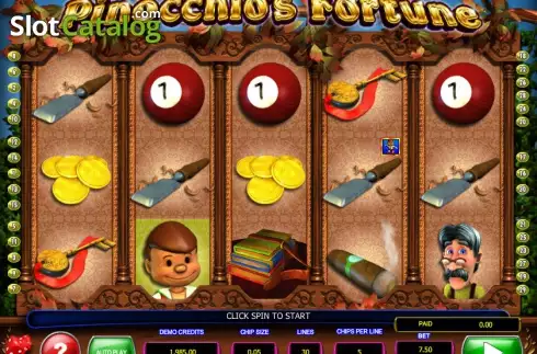 Скрин2. Pinocchio's Fortune слот