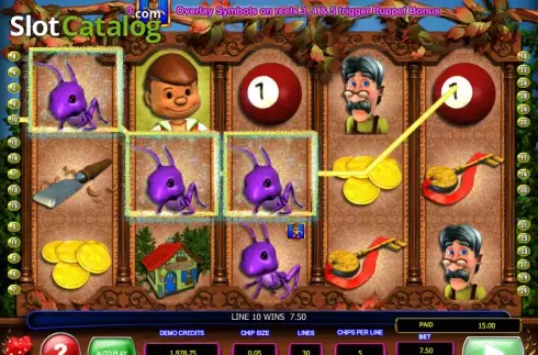Скрин3. Pinocchio's Fortune слот