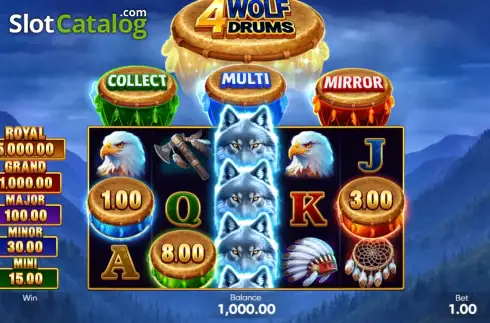 Скрин2. 4 Wolf Drums слот
