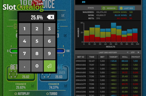 Скрин3. 100 Bit Dice слот