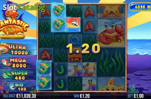 Скрин4. 4 Fantastic Fish Gigablox слот