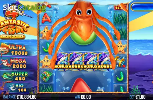 Скрин9. 4 Fantastic Fish Gigablox слот