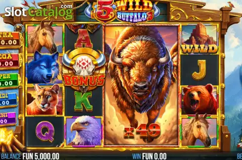 Скрин2. 5 Wild Buffalo 3 слот