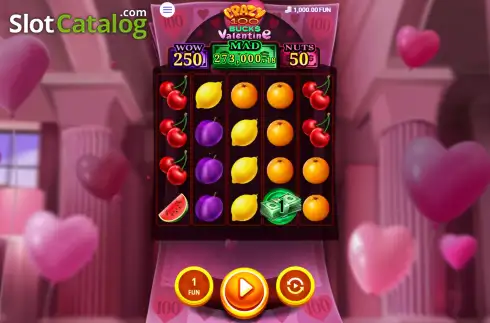 Скрин2. Crazy 100 Bucks Valentine слот