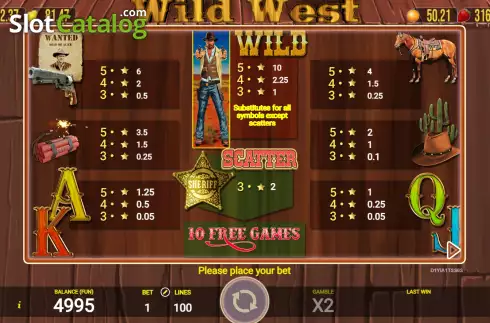 Скрин6. Wild West (AGT Software) слот