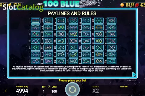 Скрин9. 100 Blue Star слот