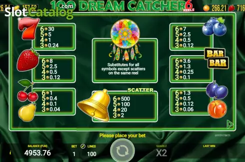 Скрин6. 100 Dream Catcher 6 Reels слот