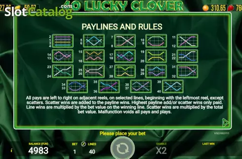 Скрин9. 40 Lucky Clover слот
