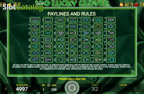 Скрин9. 100 Lucky Clover слот