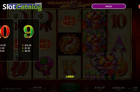 Скрин8. Dragon Lines Super слот