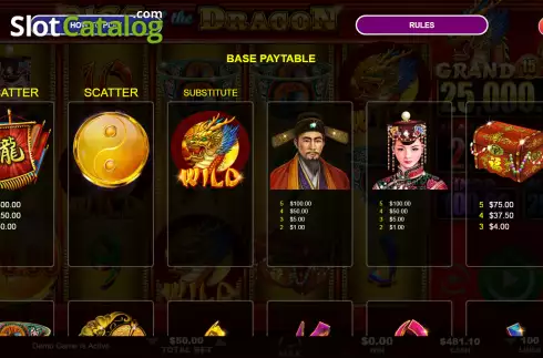 Скрин5. Rise of the Dragon слот