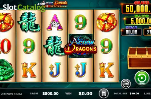 Скрин2. Action Dragons Cash Stacks Gold слот