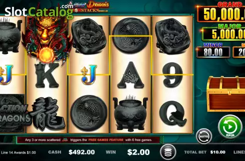 Скрин3. Action Dragons Cash Stacks Gold слот