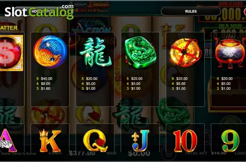 Скрин6. Action Dragons Cash Stacks Gold слот