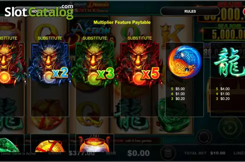 Скрин8. Action Dragons Cash Stacks Gold слот
