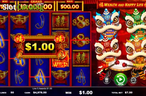 Скрин3. Wealth and Happy Life слот