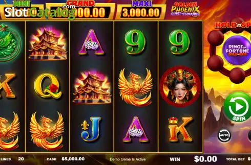 Скрин2. Golden Phoenix Rings of Fortune слот