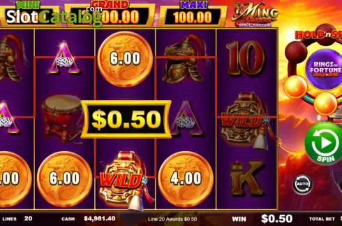 Скрин3. Ming Warrior Rings of Fortune слот