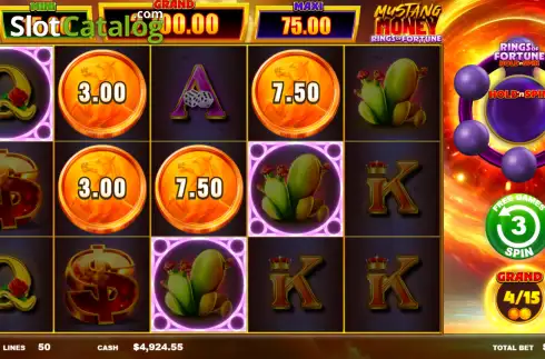 Скрин3. Mustang Money Rings of Fortune слот