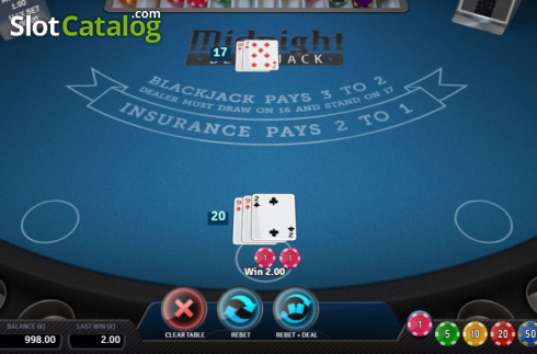 Скрин2. Midnight Blackjack слот