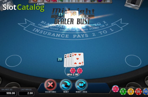 Скрин3. Midnight Blackjack слот