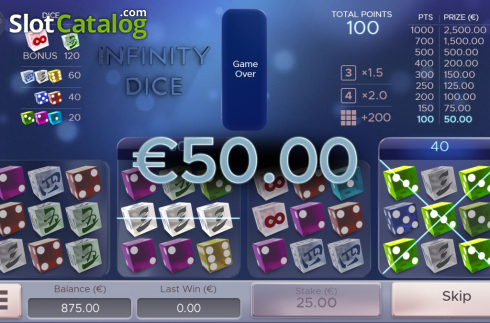 Скрин3. Infinity Dice слот